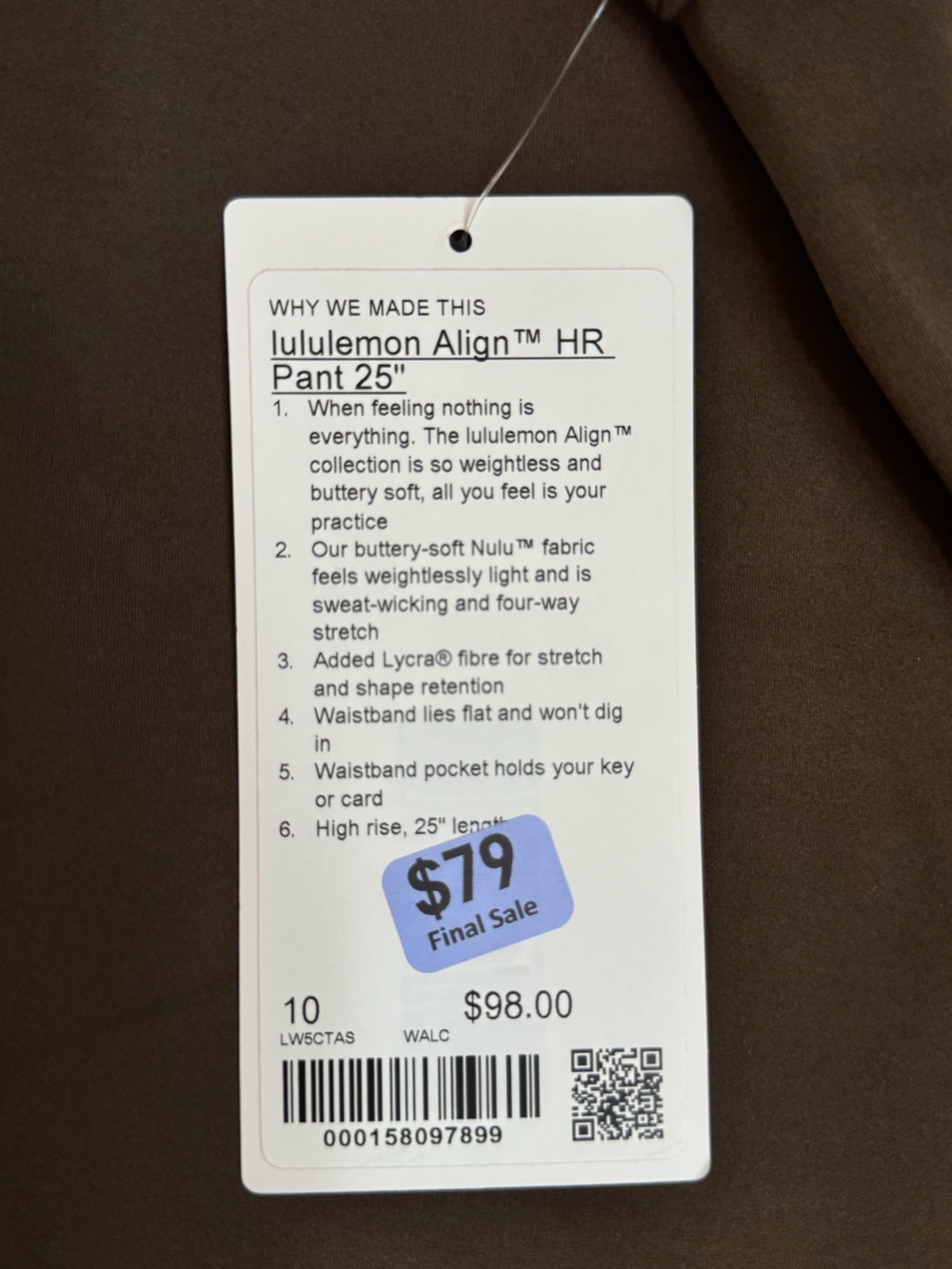 lululemon Align™ High-Rise Pant 25” Size 10 - Picture 3 of 3